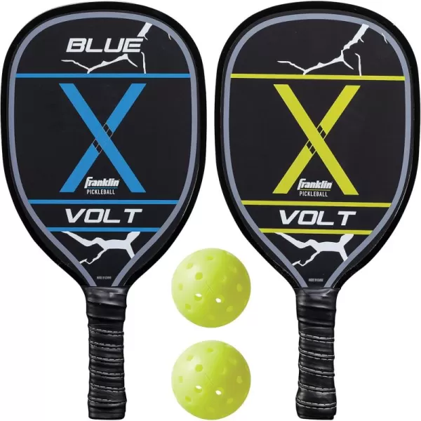 Franklin Sports Pickleball Paddle and Ball Set  Wooden Pickleball Rackets  Pickleballs  2 Players  USA Pickleball USAPA Approved