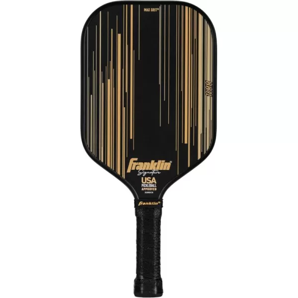 Franklin Sports Pro Pickleball Paddles  Signature Series Pro Pickleball Paddle with MaxGrit Surface  USA Pickleball USAPA Approved Tournament Pickleball Paddles  13mm  16mm Polypropylene CoresBlackGold