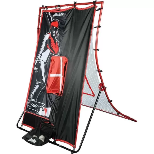 Franklin Sports Unisex Youth Return Franklin Sports Baseball Pitching Target and Rebounder Net 2 in 1 Pitch Trainer Pitchback Net  Red 68 x 44 US