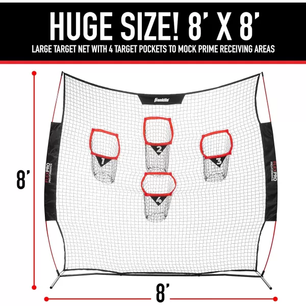 Franklin Sports 8 Foot x 8 Foot Football Accuracy Target  Four Targets  Improve Throwing Skills  Quarterback Training  Football Training