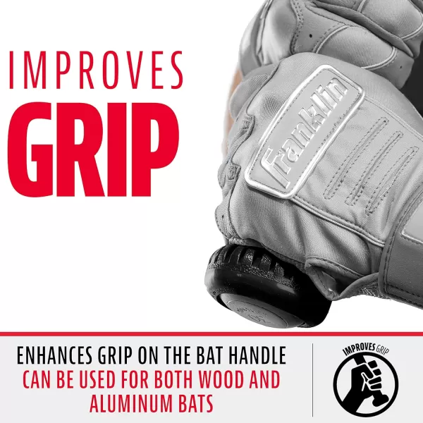 Franklin Sports Baseball Bat Grip Knob  Gator Grip Bat Nub  Baseball and Softball Bat Grip Knob  Improved Grip and Sting ReducerBlack