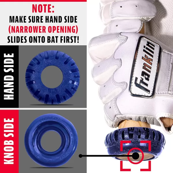Franklin Sports Baseball Bat Grip Knob  Gator Grip Bat Nub  Baseball and Softball Bat Grip Knob  Improved Grip and Sting ReducerNavy