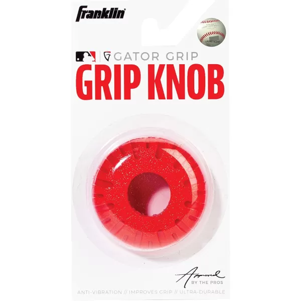 Franklin Sports Baseball Bat Grip Knob  Gator Grip Bat Nub  Baseball and Softball Bat Grip Knob  Improved Grip and Sting ReducerRed