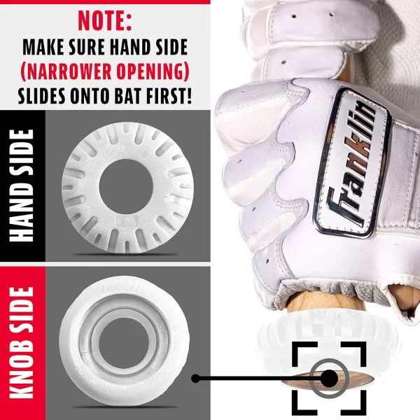 Franklin Sports Baseball Bat Grip Knob  Gator Grip Bat Nub  Baseball and Softball Bat Grip Knob  Improved Grip and Sting ReducerWhite
