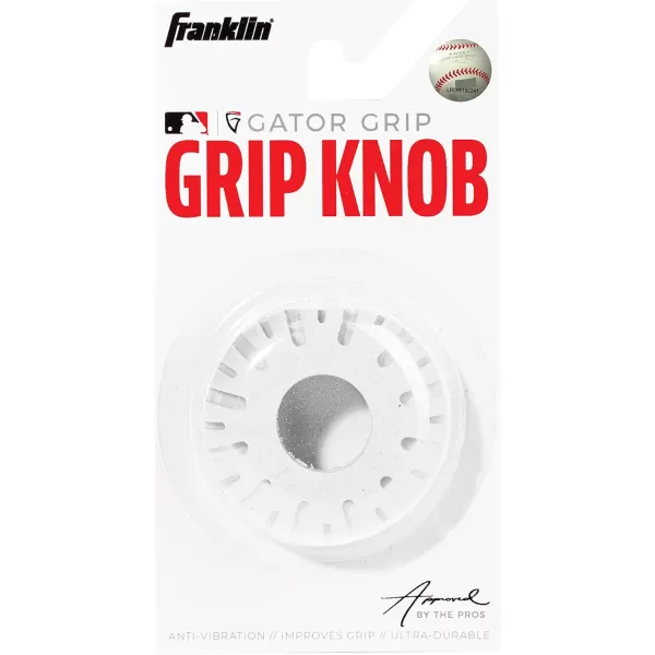 Franklin Sports Baseball Bat Grip Knob  Gator Grip Bat Nub  Baseball and Softball Bat Grip Knob  Improved Grip and Sting ReducerWhite