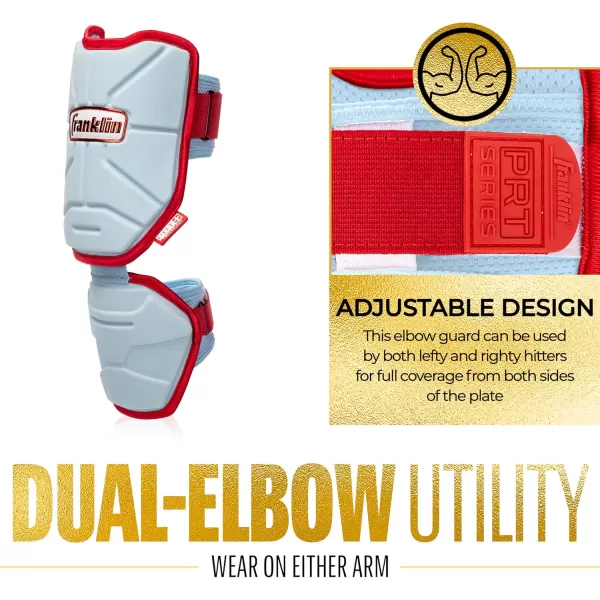 Franklin Sports Baseball Elbow Guard  PRT Series Adult Baseball  Softball Elbow Shield for BattingCarolina BlueRed