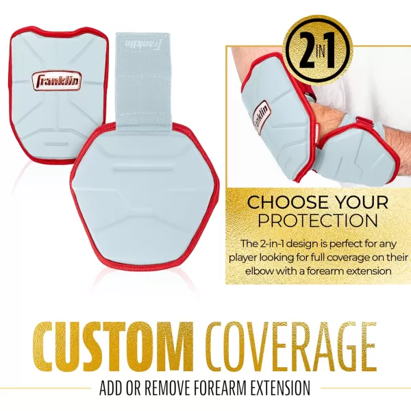 Franklin Sports Baseball Elbow Guard  PRT Series Adult Baseball  Softball Elbow Shield for BattingCarolina BlueRed
