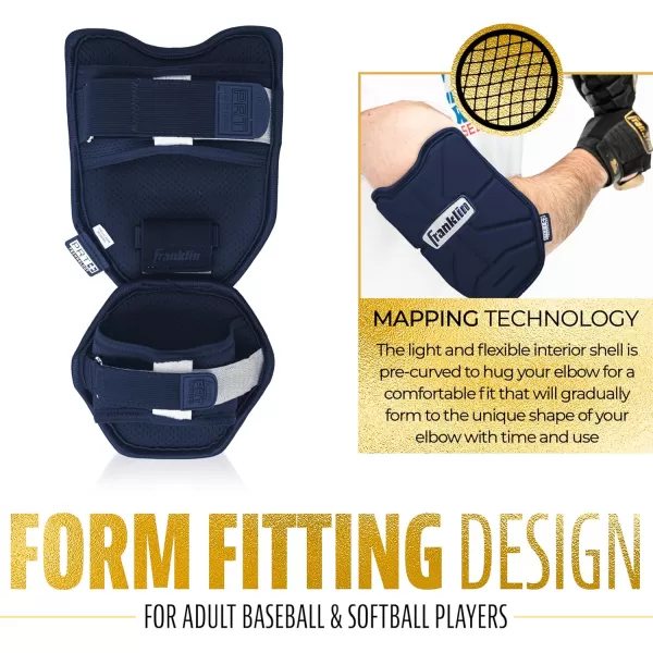 Franklin Sports Baseball Elbow Guard  PRT Series Adult Baseball  Softball Elbow Shield for BattingNavy