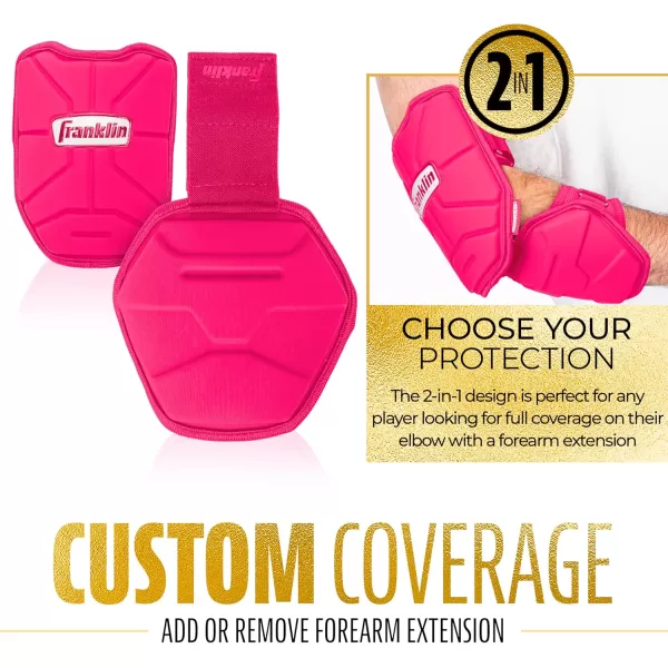 Franklin Sports Baseball Elbow Guard  PRT Series Adult Baseball  Softball Elbow Shield for BattingOptic Pink