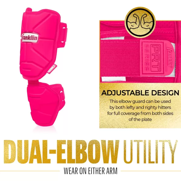 Franklin Sports Baseball Elbow Guard  PRT Series Adult Baseball  Softball Elbow Shield for BattingOptic Pink