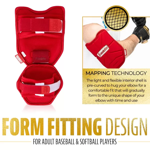 Franklin Sports Baseball Elbow Guard  PRT Series Adult Baseball  Softball Elbow Shield for BattingRed