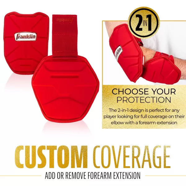 Franklin Sports Baseball Elbow Guard  PRT Series Adult Baseball  Softball Elbow Shield for BattingRed