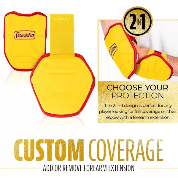 Franklin Sports Baseball Elbow Guard  PRT Series Adult Baseball  Softball Elbow Shield for BattingYellowRed