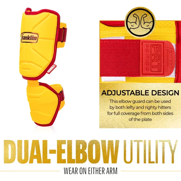 Franklin Sports Baseball Elbow Guard  PRT Series Adult Baseball  Softball Elbow Shield for BattingYellowRed
