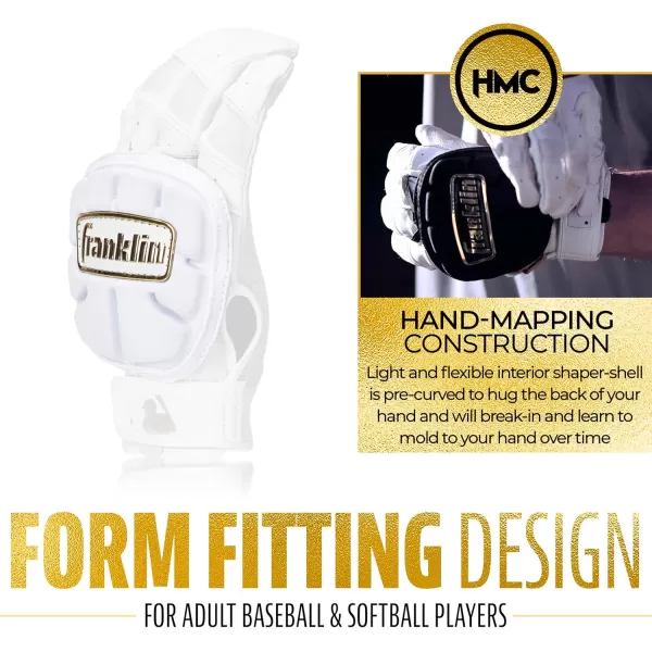 Franklin Sports Baseball Hand Guard  PRT LT Series Adult Hand Protector for Batting  Protective Hand Shield for Right  Left Hand Hitters  Adjustable OneSize  AdultWhite