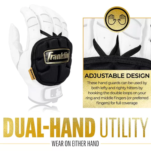 Franklin Sports Baseball Hand Guard  PRT LT Series Adult Hand Protector for Batting  Protective Hand Shield for Right  Left Hand Hitters  Adjustable OneSize  AdultBlack