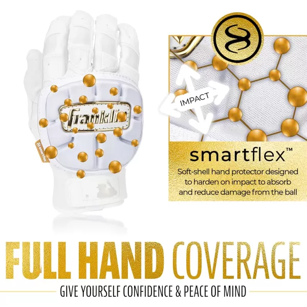 Franklin Sports Baseball Hand Guard  PRT LT Series Adult Hand Protector for Batting  Protective Hand Shield for Right  Left Hand Hitters  Adjustable OneSize  AdultWhite