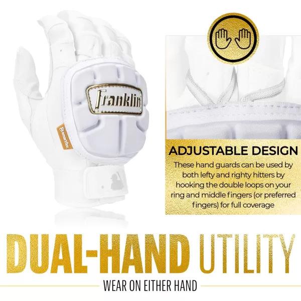 Franklin Sports Baseball Hand Guard  PRT LT Series Adult Hand Protector for Batting  Protective Hand Shield for Right  Left Hand Hitters  Adjustable OneSize  AdultWhite