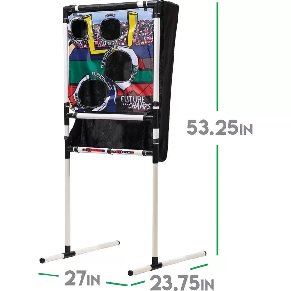 Franklin Sports Kids Football Target Toss with Mini Footballs  Indoor Football Passing Game for Kids  Football Passing Targets Black
