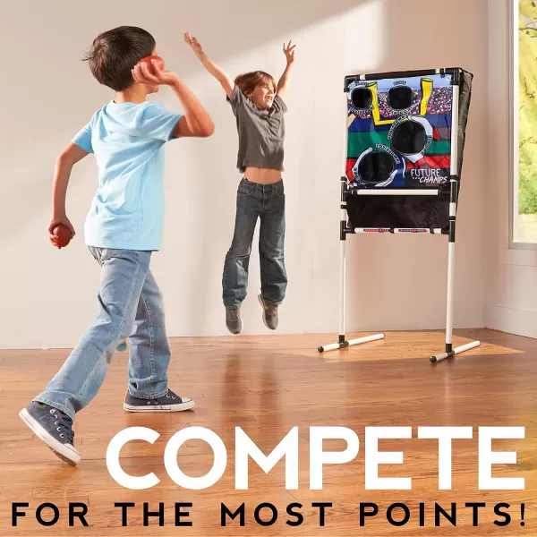 Franklin Sports Kids Football Target Toss with Mini Footballs  Indoor Football Passing Game for Kids  Football Passing Targets Black