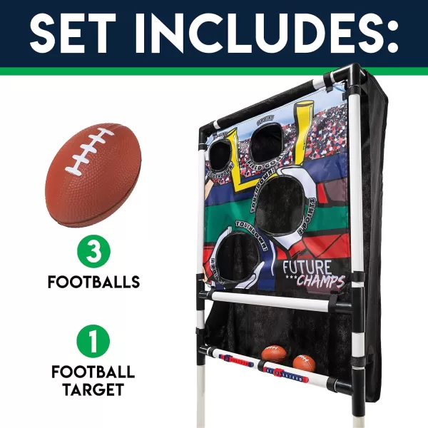 Franklin Sports Kids Football Target Toss with Mini Footballs  Indoor Football Passing Game for Kids  Football Passing Targets Black