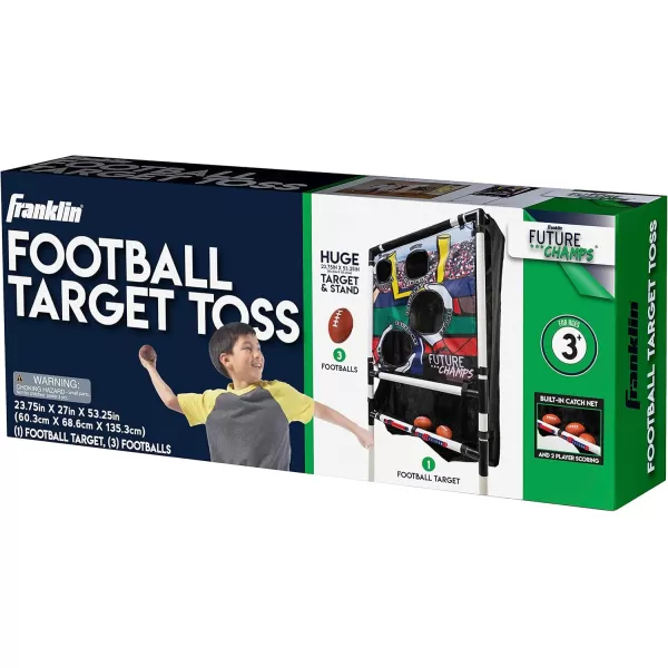 Franklin Sports Kids Football Target Toss with Mini Footballs  Indoor Football Passing Game for Kids  Football Passing Targets Black