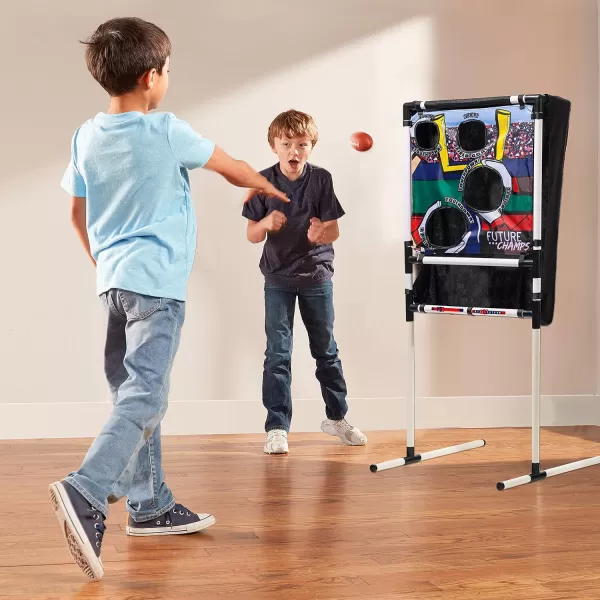 Franklin Sports Kids Football Target Toss with Mini Footballs  Indoor Football Passing Game for Kids  Football Passing Targets Black