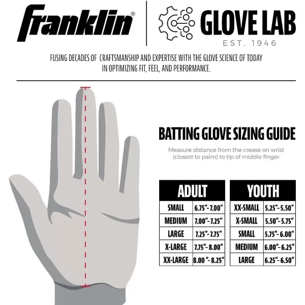 Franklin Sports MLB 2nd Skinz Batting Gloves  Adult  Youth Baseball  Softball Batting Gloves  Mens  Kids Baseball Teeball  Softball Gloves  Multiple Sizes  Colors AvailableWhiteNavy