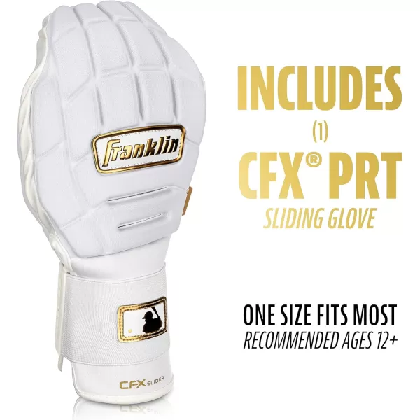 Franklin Sports MLB Baseball  Softball Sliding Mitt  CFX PRT Adult  Youth Protective Baserunning Sliding Gloves  Left  Right Hand Mitt  Hand  Wrist Protector for Running  Kids  Adults SizesWhiteGold