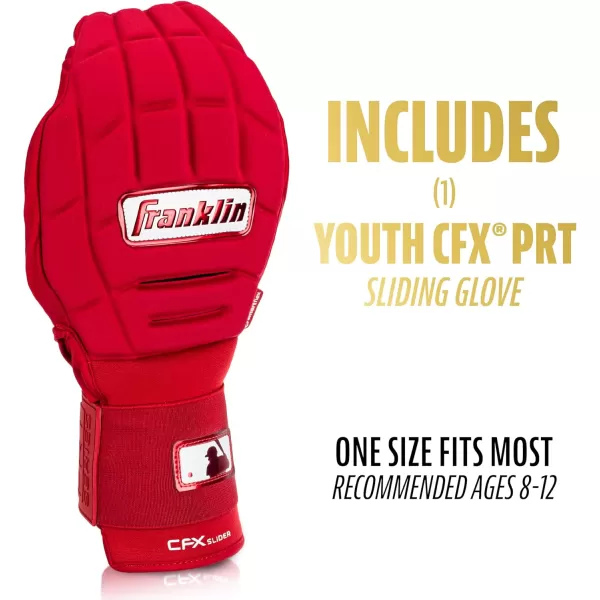 Franklin Sports MLB Baseball  Softball Sliding Mitt  CFX PRT Adult  Youth Protective Baserunning Sliding Gloves  Left  Right Hand Mitt  Hand  Wrist Protector for Running  Kids  Adults SizesRed