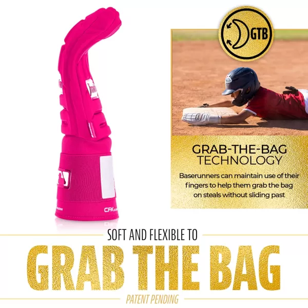 Franklin Sports MLB Baseball  Softball Sliding Mitt  CFX PRT Adult  Youth Protective Baserunning Sliding Gloves  Left  Right Hand Mitt  Hand  Wrist Protector for Running  Kids  Adults SizesOptic Pink