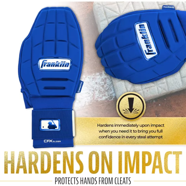 Franklin Sports MLB Baseball  Softball Sliding Mitt  CFX PRT Adult  Youth Protective Baserunning Sliding Gloves  Left  Right Hand Mitt  Hand  Wrist Protector for Running  Kids  Adults SizesRoyal