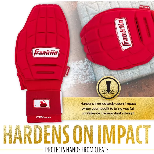 Franklin Sports MLB Baseball  Softball Sliding Mitt  CFX PRT Adult  Youth Protective Baserunning Sliding Gloves  Left  Right Hand Mitt  Hand  Wrist Protector for Running  Kids  Adults SizesRed