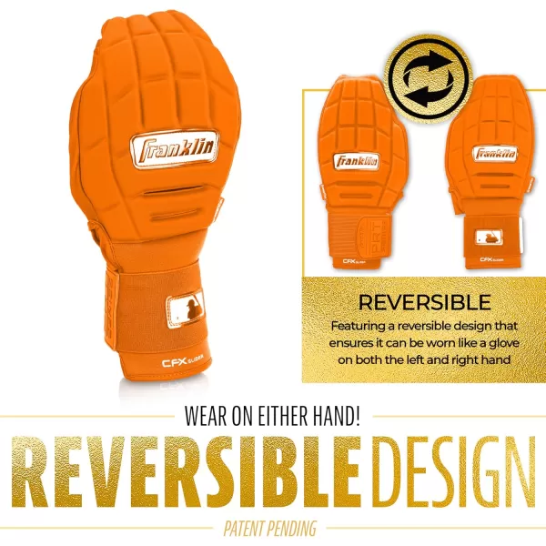 Franklin Sports MLB Baseball  Softball Sliding Mitt  CFX PRT Adult  Youth Protective Baserunning Sliding Gloves  Left  Right Hand Mitt  Hand  Wrist Protector for Running  Kids  Adults SizesOrange