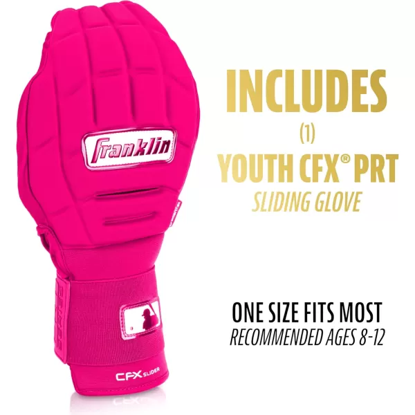 Franklin Sports MLB Baseball  Softball Sliding Mitt  CFX PRT Adult  Youth Protective Baserunning Sliding Gloves  Left  Right Hand Mitt  Hand  Wrist Protector for Running  Kids  Adults SizesOptic Pink