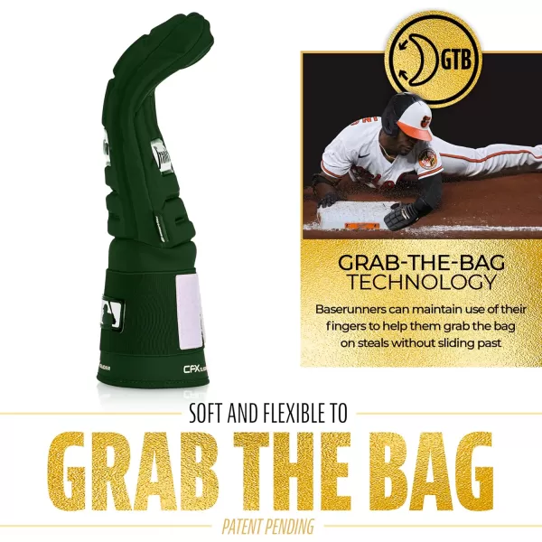 Franklin Sports MLB Baseball  Softball Sliding Mitt  CFX PRT Adult  Youth Protective Baserunning Sliding Gloves  Left  Right Hand Mitt  Hand  Wrist Protector for Running  Kids  Adults SizesForest green
