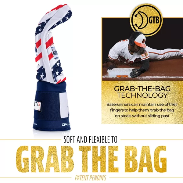 Franklin Sports MLB Baseball  Softball Sliding Mitt  CFX PRT Adult  Youth Protective Baserunning Sliding Gloves  Left  Right Hand Mitt  Hand  Wrist Protector for Running  Kids  Adults SizesUSA