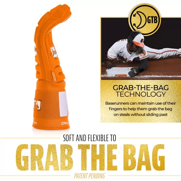 Franklin Sports MLB Baseball  Softball Sliding Mitt  CFX PRT Adult  Youth Protective Baserunning Sliding Gloves  Left  Right Hand Mitt  Hand  Wrist Protector for Running  Kids  Adults SizesOrange