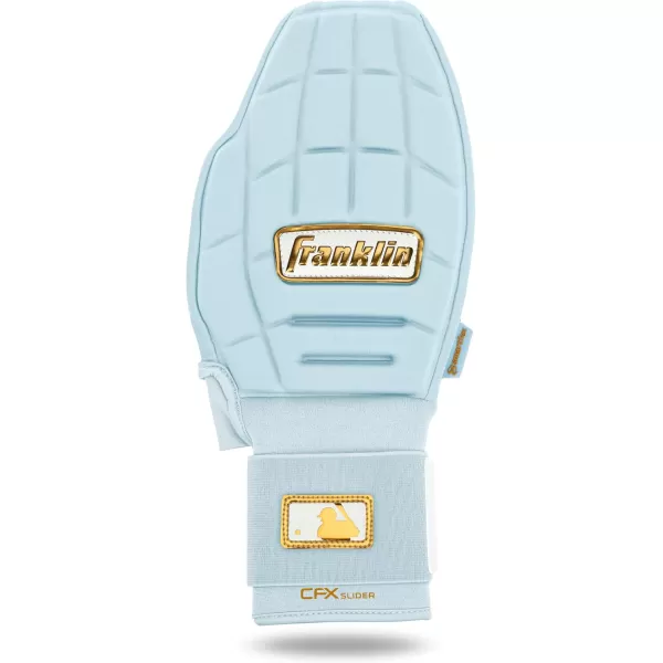 Franklin Sports MLB Baseball  Softball Sliding Mitt  CFX PRT Adult  Youth Protective Baserunning Sliding Gloves  Left  Right Hand Mitt  Hand  Wrist Protector for Running  Kids  Adults SizesCarolina Blue