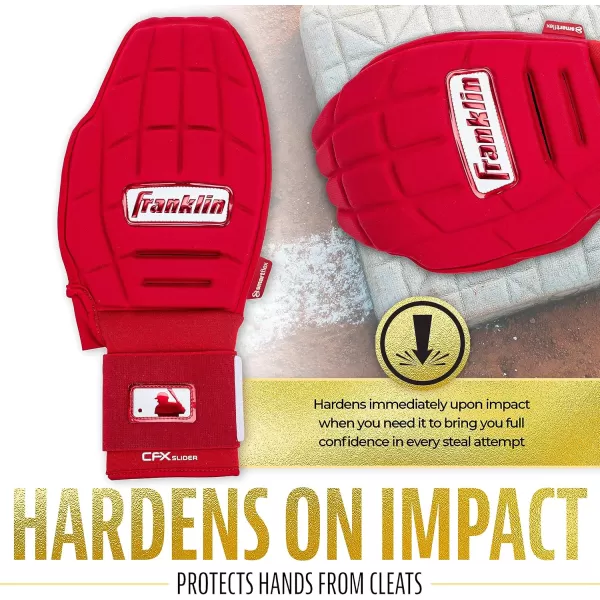 Franklin Sports MLB Baseball  Softball Sliding Mitt  CFX PRT Adult  Youth Protective Baserunning Sliding Gloves  Left  Right Hand Mitt  Hand  Wrist Protector for Running  Kids  Adults SizesRed