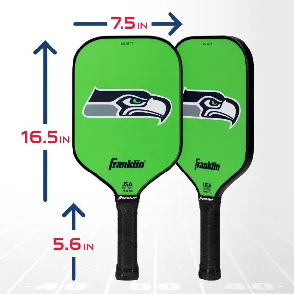 Franklin Sports NFL Pro Pickleball Paddle  13MM Signature Series Pro Pickleball Paddle with MaxGrit Surface  Official NFL Team  USAP Approved  Premium Quality  Authentic NFL Team LogosTeam Specific