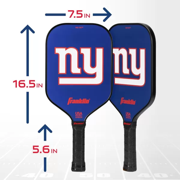Franklin Sports NFL Pro Pickleball Paddle  13MM Signature Series Pro Pickleball Paddle with MaxGrit Surface  Official NFL Team  USAP Approved  Premium Quality  Authentic NFL Team LogosTeam Specific