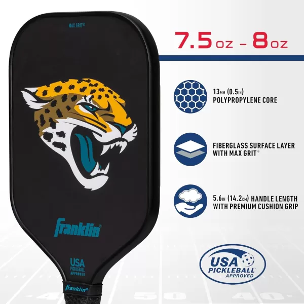Franklin Sports NFL Pro Pickleball Paddle  13MM Signature Series Pro Pickleball Paddle with MaxGrit Surface  Official NFL Team  USAP Approved  Premium Quality  Authentic NFL Team LogosTeam Specific