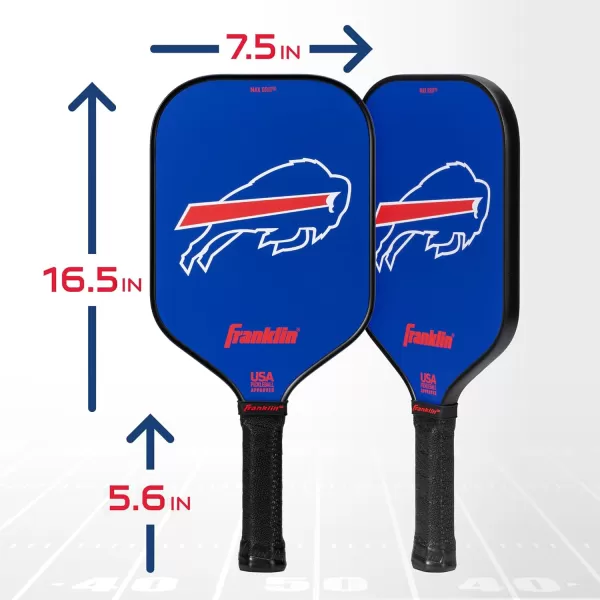 Franklin Sports NFL Pro Pickleball Paddle  13MM Signature Series Pro Pickleball Paddle with MaxGrit Surface  Official NFL Team  USAP Approved  Premium Quality  Authentic NFL Team LogosTeam Specific