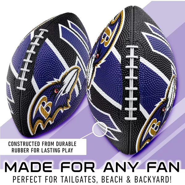 Franklin Sports NFL Team Footballs  Rubber Youth Mini Footballs for All NFL Teams  Kids Junior 85quot Football  Official NFL Licensed FootballsBaltimore Ravens