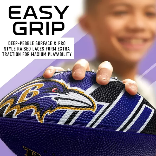 Franklin Sports NFL Team Footballs  Rubber Youth Mini Footballs for All NFL Teams  Kids Junior 85quot Football  Official NFL Licensed FootballsBaltimore Ravens