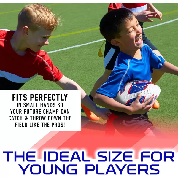 Franklin Sports NFL Team Footballs  Rubber Youth Mini Footballs for All NFL Teams  Kids Junior 85quot Football  Official NFL Licensed FootballsBuffalo Bills