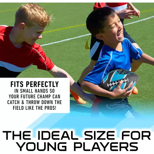 Franklin Sports NFL Team Footballs  Rubber Youth Mini Footballs for All NFL Teams  Kids Junior 85quot Football  Official NFL Licensed FootballsCarolina Panthers
