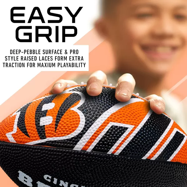 Franklin Sports NFL Team Footballs  Rubber Youth Mini Footballs for All NFL Teams  Kids Junior 85quot Football  Official NFL Licensed FootballsCincinnati Bengals
