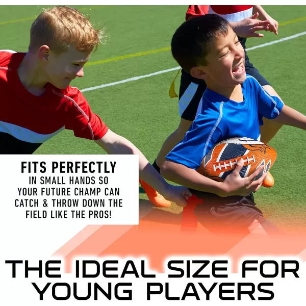 Franklin Sports NFL Team Footballs  Rubber Youth Mini Footballs for All NFL Teams  Kids Junior 85quot Football  Official NFL Licensed FootballsDenver Broncos